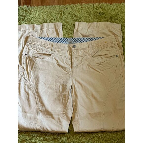 Athleta Khaki wide leg trouser Hiking pants size 16 T - Picture 2 of 6